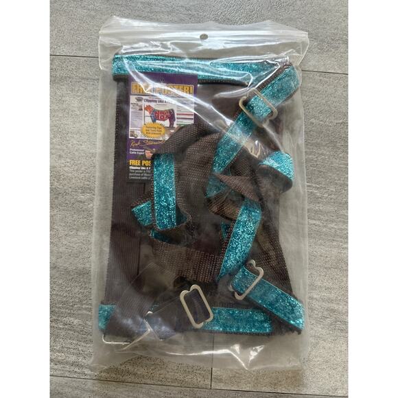 Weaver Livestock Exhibitor Number Harness with Sparkle Overlay - Blue Med/Large - Picture 2 of 2